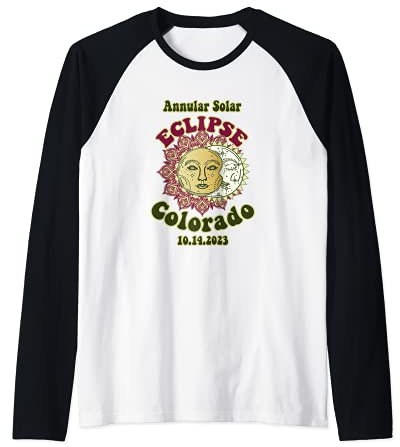 Eclipse 2023 Solar-Ring, 1970er Retro-Astronomie Colorado Raglan