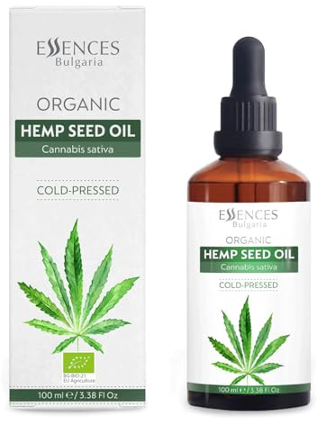 Essences Bulgaria Ekologisk Hampfröolja 100ml | 100% Naturlig Kallpressad Olja | Terapeutisk Kvalitet | Massage Basolja | Naturlig Fuktkräm | Perfekt Bärarolja