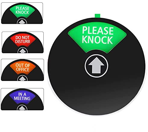 Sichtschutzschild,In Einem Meeting Schild, Büroschild,Do Not Disturb Schild, mit Englisch “PLEASE KNOCK”“DO NOT DISTURB”“OUT OF OFFICE”“IN A MEETING” 15,7 cm, Schwarz