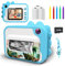 Ukuu Cámara Digital para Niños, Recargable Cámaras Fotos con Pantalla de 2,0 Incluye 3 Rollos Impresión Papel, 32GB TF y Bolígrafos de Colores Regalos Ideale para Niños Niñas de 3-12 Años Azul