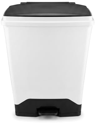 Chabrias Ltd 42 Litre Black Lid Fully Plastic Fire Retardant Sack Holder, Hospital, School, General Waste, Domestic Waste, Soft Closing Sack Holder