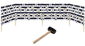 Garronda Strand Windschutz Sichtschutz 5m lang Plus Gummihammer GAEX001 (Anker-65, 5 m)