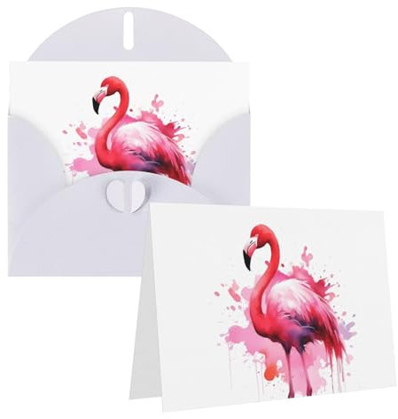 Geburtstagskarten mit Umschlägen, Flamingo-Aquarell-Hochzeitskarten, Trauerkarten, Thinking Of You-Karten, Notizkarten, Dankeskarten, innen blanko, für alle Anlässe