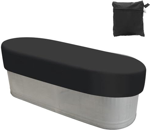 PATIKIL 6Ft Oval Tank Pool Cover, Waterproof Dustproof 420D Oxford SPA Bath Pool Cover Protector for Hot Tub Outdoor Indoor, Black