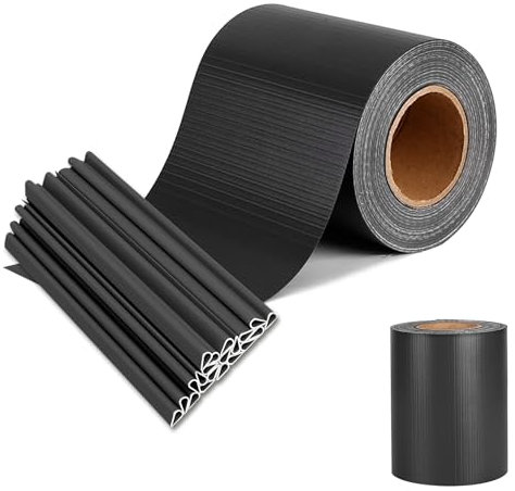 XINZI Recinzione frangivista per giardino, in PVC, 19 cm, a doppia asta, decorativa, con clip di fissaggio, per patio, balcone, cortile, doppia asta (65 m, antracite)