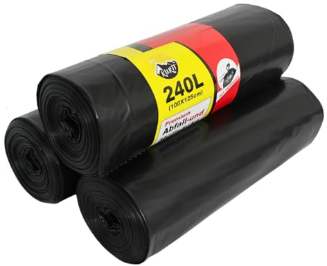 KURTT - Bolsas para contenedores 240 litros 115x140cm | 70 micras negro - 100 unidades
