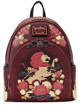 Loungefly Warner Brothers Harry Potter Gryffindor House Tattoo-Mini-Rucksack, Rot, Talla única