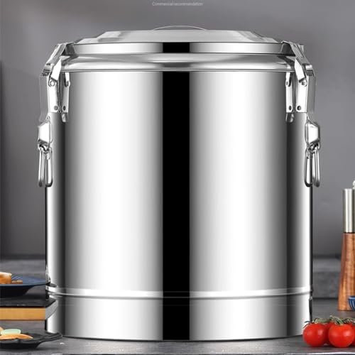 Contenedor Isotérmico Acero Inoxidable, Dispensador De Bebidas Aislado De Acero Inoxidable De Calidad Alimentaria Dispensador Térmico De Bebidas Frías Y Calientes LYWY ( Color : Silver , Size : 20L )