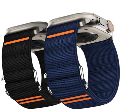 Suitisbest Armband Kompatibel mit Apple Watch Ultra 2 Armband 49mm 46mm 45mm 44mm 42mm, Nylon Sport Band mit S-Haken für Apple Watch Ultra 3 Ultra 2 Ultra SE 3 SE 2 SE Serie 11 10 9 8 7 6 5 4 3 2 1