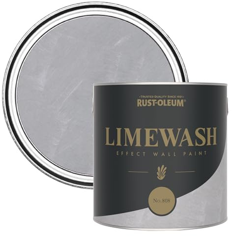 Rust-Oleum Grey Textured Paint for Interior Feature Walls | Limewash Effect Wall Paint - No.808 2.5L
