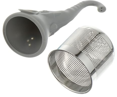 TOPBATHY Elephant Shape Stainless Steel Tea Infuser Silicone Filter Grey Tea Strainer for Loose Leaf Brewing and Steeping in Cups and Teapots