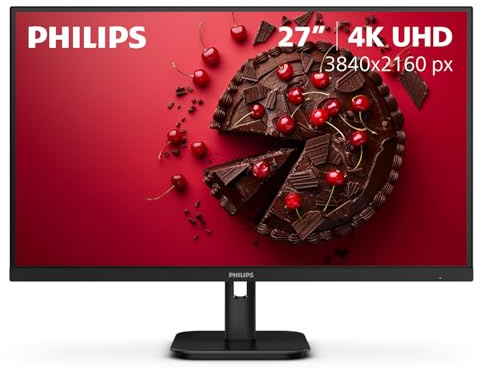 Philips 27E1N1800A 27 IPS 4K UHD (3840 x 2160) Monitor, Built-in Speakers, HDR 10, AMD FreeSync, LowBlue Mode, Flicker-Free, VESA, 4Yr Advance Replacement Warranty
