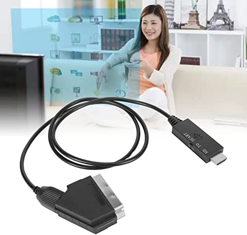 lvifloae Convertidor HDMI a SCART, Interfaz Multimedia HD a Cable Scart Compatible con PAL NTSC HD a Scart Cable Adaptador convertidor para TV VHS VCR DVD