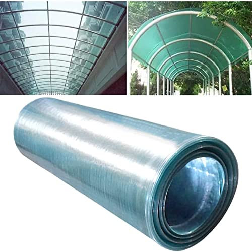 YHKJLYH Polycarbonat-Dachplatte, transparente wasserdichte Lichtplatte, 0,8 mm, Hitzeschild für Gewächshäuser, leicht zu biegen und zu schneiden, für Regenschutz, Carport (Farbe: 1,5 m, Größe: 15 m)