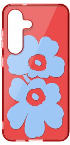 Marimekko Unikko Hybrid Case Cover con motivo floreale per Samsung Galaxy S25, Red