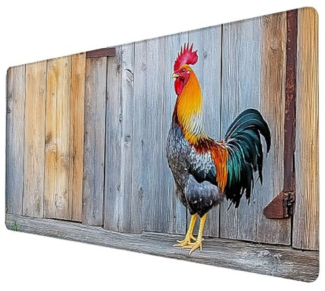 Alfombrilla Ratn Gaming, Alfombrilla Ratón, Mouse Pad, Alfombrilla para Computadora con Base de Goma Antideslizante para Ratón con Cable o Inalámbrico PC/Mac (Pollo) (1500x800x3mm) (Gris) T-K-L