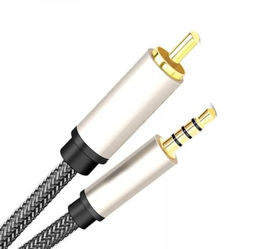 Ronyme 2X Câble Audio Vidéo Coaxial Numérique RCA vers Prise sans Perte 3,5 Mm Mâle Adaptateur D'entrée Auxiliaire Câble Coaxial D'extension pour Stéréo