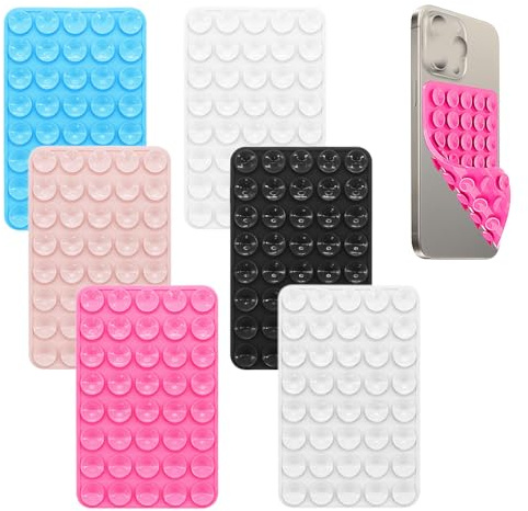 TTPSRY 6 Pezzi Supporto a Ventosa per Telefono Cellulare Ventose in Silicone Antiscivolo per Selfie e Video Ventose Tutti i Modelli di Telefono Cellulare