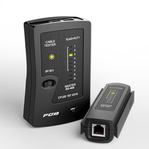 FGB Network Cable Tester, RJ45 Ethernet Tester for RJ11 RJ12 Patch Lan Cable Cat5 CAT6 CAT7 (Battery Not Included)