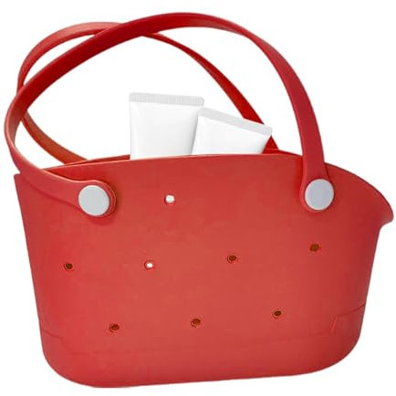 Gummi-Strandtasche – wasserdichte Reise-Strandtasche | modisches waschbares Reisezubehör, tragbar für Damen und Herren, rot, Refer to description