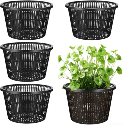 Paniers hydroponiques, pots en filet pour plantes aquatiques de 21,1 cm, grand panier en plastique pour plantes aquatiques, pour sécuriser les racines