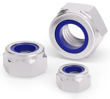 6061# Alluminio 5 pezzi/lotto con anello in nylon Dadi esagonali autobloccanti Controdado(M3 (5pcs))