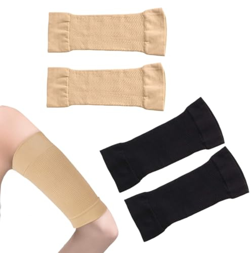 2 Paio Fascia Protettiva Cover per Unisex, Fascia Braccio Copri in Tessuto Traspirante, Manicotto Braccio, Fascia Copri Braccio in Tessuto Traspirante e di Design (Nero/Cachi)