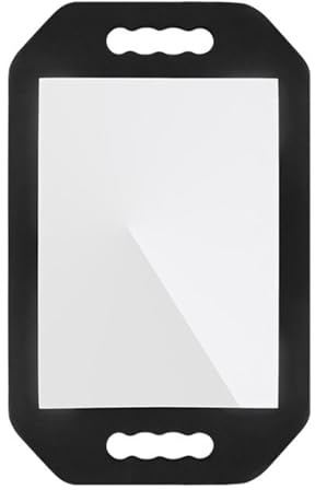 Parthan Lightweight Hairdressing Hand-held Mirror – Double‑Handle Black Viewing Mirror for Barbers & Salons, Ideal for Back‑of‑Head Styling