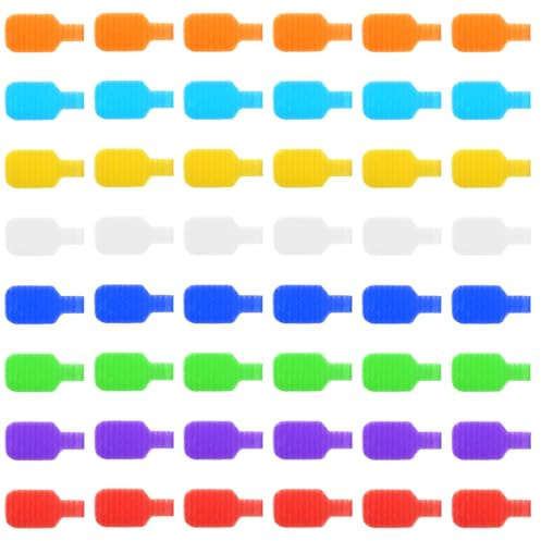 WJIAAA 48 Pcs Multi-Color Cable Labels, Write On Cord Labels Wire Tags Reusable Cord Identification Tags for Electronics and Computer Cable Management 8 Colors