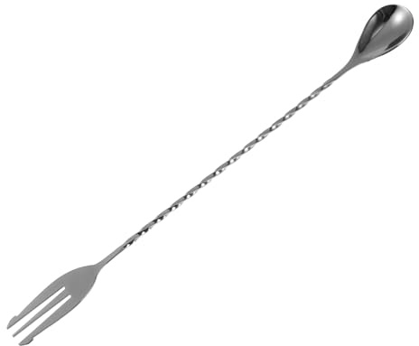 MUELODSIC Cuchara Cóctel Acero Inoxidable Mango para Bar y Cocina Agitador Profesional para Vasos Altos Utensilio Pulido y Resistente