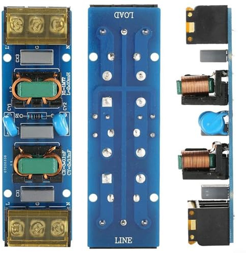 Filteilect Módulo de filtro de alimentación de 25 A para placa de filtro de paso bajo de dos etapas de alta frecuencia con supresión de interferencias electromagnéticas en sistemas eléctricos