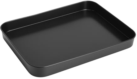 Backblech Set Antihaft, 24,5 x 18,5 cm mit Silikonpinsel Rechteckige Backform für Ofen & Kuchen Kleines Backblech für Backofen Gesund & Robust Leicht zu Reinigen Backzubehör für Pizza Kekse Fleisch