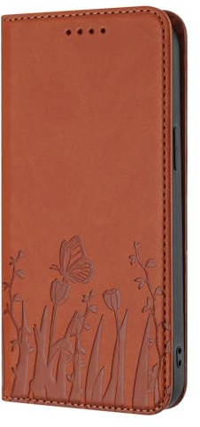 PONRFEKT Funda Cartera para Motorola Moto G22,Funda Libro de Cuero PU con Tarjetero,Cierre magnético,función Soporte y protección antichoques-Marrón