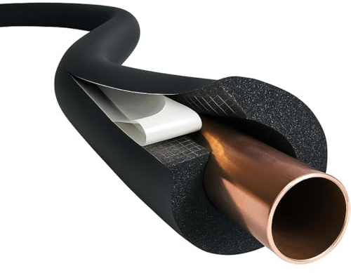 LavaTherm Isolamento per tubi autosigillante, tubo flessibile in schiuma da 2 metri, per tubi in rame, manicotto termico per tubi, pre-fessura, classe di risparmio energetico 0, per tubi in ritardo