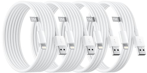 TYW USB zu Lightning Kabel, 4Pack 1m/1m/2m/2m USB-A Ladekabel für iPhone | [ MFi Zertifiziert] Schnellladekabel Kabel für iPhone 14/13 Pro/12 Pro Max/11 Pro/X/XS/XR/8/7/6 Plus, für Typ-A Ladegeräte