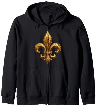 Emblèmes ornés de Fleurs de lys royales héraldiques Sweat à Capuche