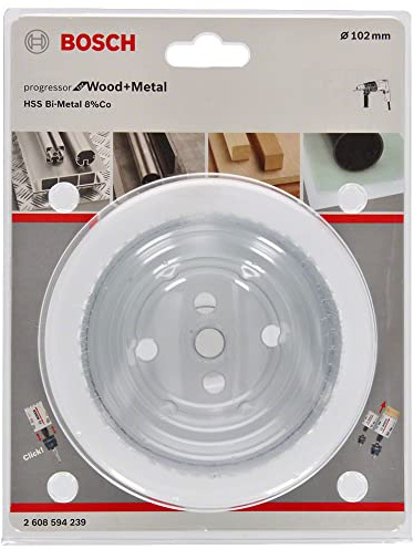 BOSCH Bimetall-Lochsäge (für Holz und Metalle, 8% Kobaltlegierung, progressive Zahnausführung, Ø 102 mm, Zubehör Bohrmaschinen)