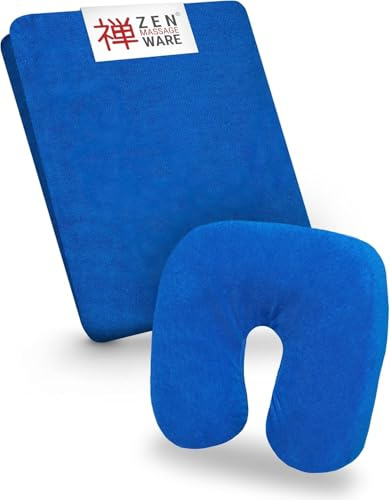 Zen – Spannbezug für Massageliegen & Kopfstützen – weiches Frottee-Spannbetttuch für Kosmetik-, Therapie- & Behandlungsliegen – Liegenbezug waschbar bei 60° – Massage-Zubehör (Königsblau)
