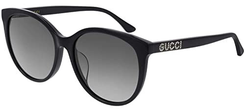 GUCCI Womens GG0729SA Sunglasses, Black-Black-Grey, 56