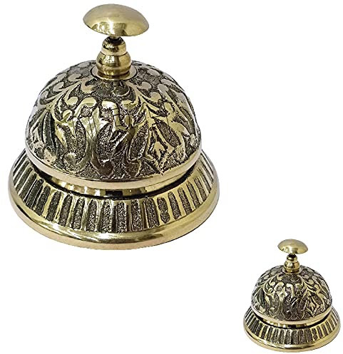 Antike Messingglocke nautische Tischglocke Hotel Theke Tischglocke 7,6 cm Geschenk Artikel