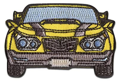 Hasbro © Transformers Bumblebee Auto - Aufnäher, Bügelbild, Aufbügler, Applikationen, Patches, Flicken, zum aufbügeln, Größe: 6,2 x 4,2 cm
