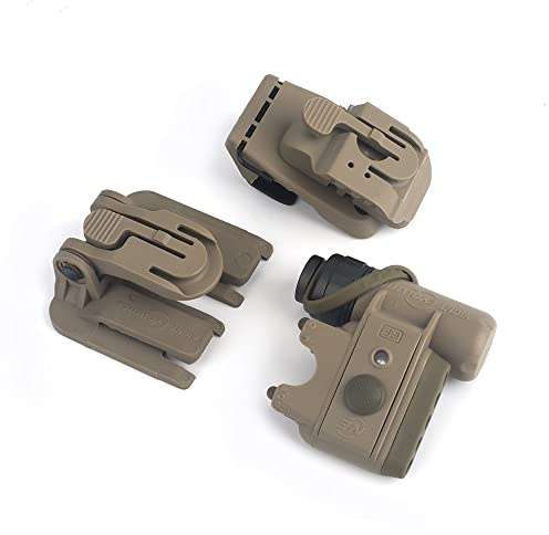 QIRUIMY Casco militar táctico grupo de luces Gen 3, blanco infrarrojo LED luz de señal de cañón luz de casco supervivencia seguridad accesorios casco rápido 360 ° rotación luces militares (Marrón)