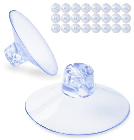 Ventose con fessura per cavo, Ø 47 mm, 24 pezzi, trasparenti, ventosa per luci fiabesche in camera da letto, cucina, soggiorno, gancio di aspirazione per vetro della finestra, ventose per finestre