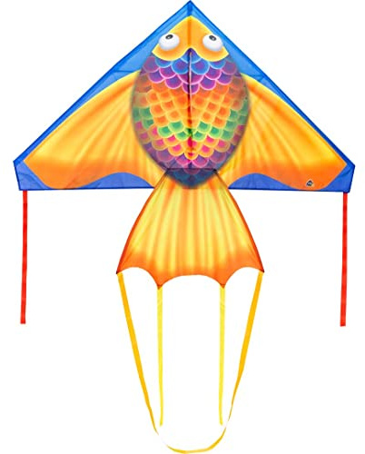 HQ Delta Rainbow Fish 140cm Kinderdrachen ab 5 Jahre für wenig Wind