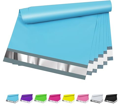 Vapulcio Poly Mailers 10 x 13 Inch, 100 Count, Blue 2.4 Mil Self-Seal Bags