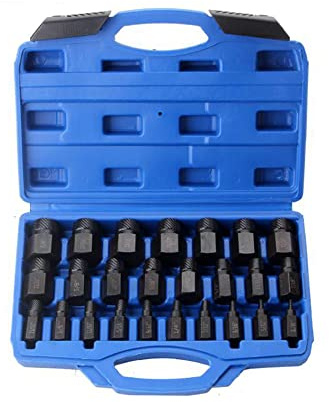 KKnoon 25-teiliges Schrauben-Ausdreher-Set Gebrochener Bolzen-Entferner Nützliche Stifte Spiral- und Muttern-Ausdreher Abisolierte Schrauben Stehbolzen Ausdrehwerkzeug