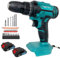 Cordless Drill, 21-Volt Electric Screwdriver Drill 2 Variable Speed, LED Work Light, MAX 2000 RPM with 26PCS Drill Bits Set DIY Tool for Home Drilling Wood/Metal (2 X 3.0 Ah Battery)