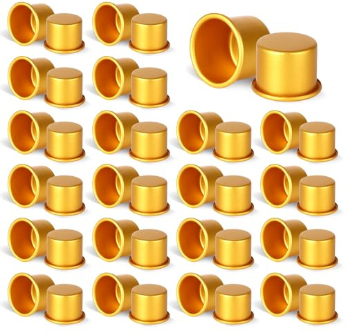 Gucass 40 Stück Kerzenhalter für Stabkerzen Ø 22.5 mm Kerzentülle Metall Klein für Teelichter, Kerzeneinsatz Tafelkerzen, für Baumkerzen,Stabkerzenhalter Deko,Kerzenleuchter Gold