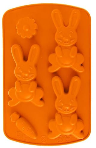 Silikonform Form für Kekse und Pralinen Backform Pralinenform braun Osterhase SILLINIE