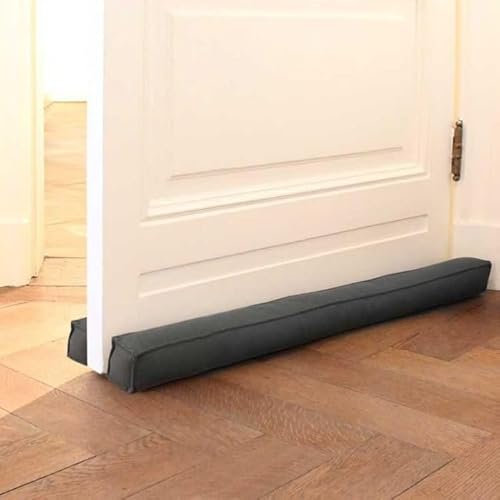 Rori Doppel Zugluftstopper für Türen 80cm - Türluftstopper für Schutz - Türbodendichtung Grau - Zugstopper vor Zug und Lärm - Quadratischer Draft Stopper - Verschiedene Größen